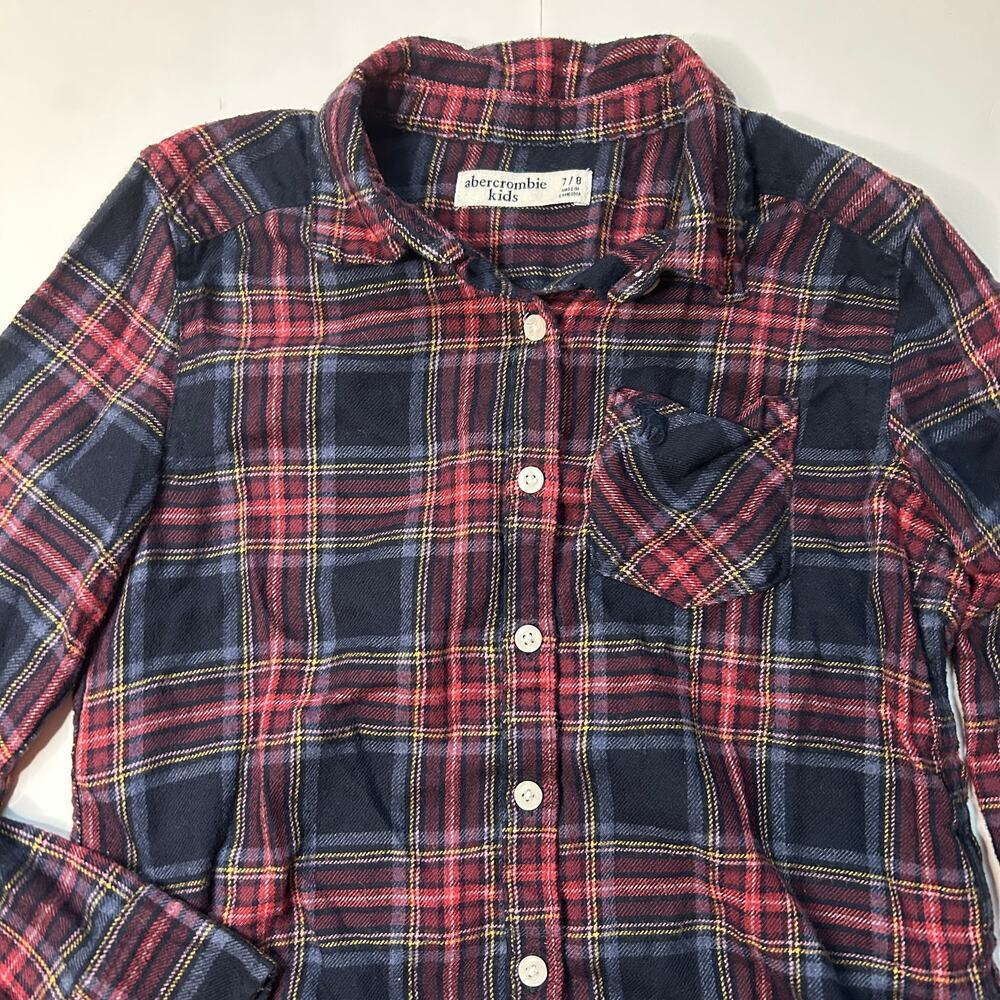 Abercrombie Kids Girls Flannel Shirt 7-8Y - Picture 2 of 4